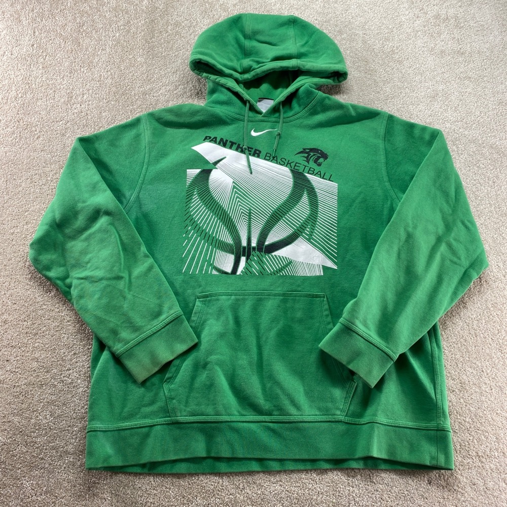 Nike Sweatshirt Mens XL Green Panther Basketball Hoodie Athletic Pullover